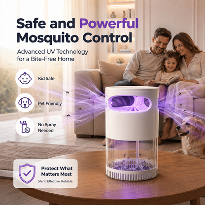 Quiet UV Mosquito Trap – Chemical-Free & Safe for Kids & Pets🦟