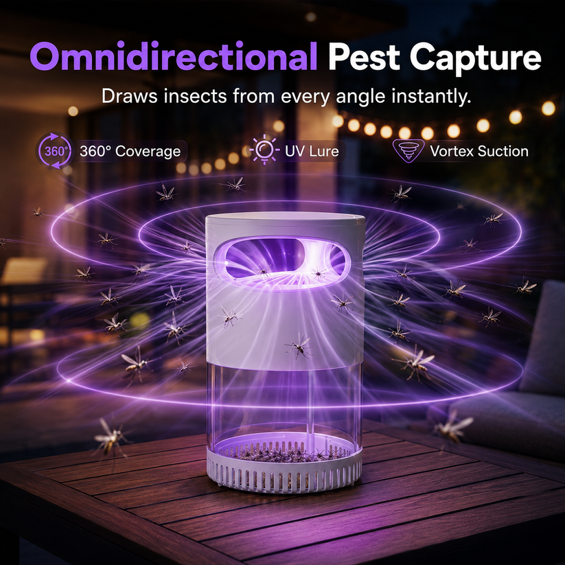 Quiet UV Mosquito Trap – Chemical-Free & Safe for Kids & Pets🦟