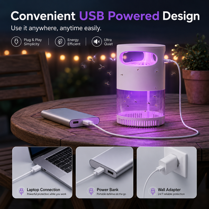 Quiet UV Mosquito Trap – Chemical-Free & Safe for Kids & Pets🦟